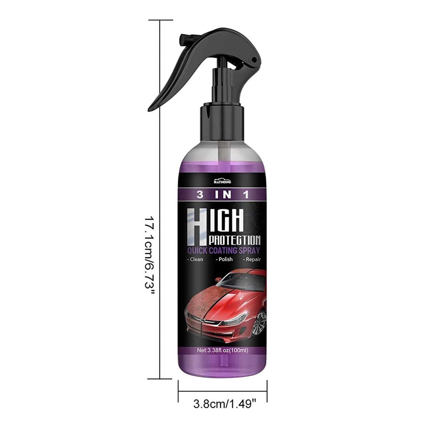 Hydrophobic Nano Coating Car Polish Spray (Pack of 2) – Scratch Remover, Water Repellent & High Gloss Protection for Cars, Bikes & Boats