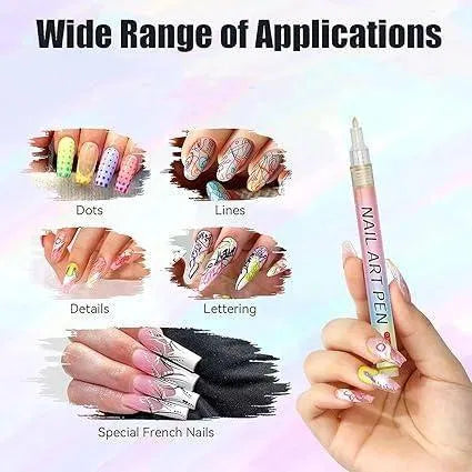 Nail Art Pens Set (12 Colors) – Professional DIY Nail Design Tools for Creative Manicure & Salon Finish
